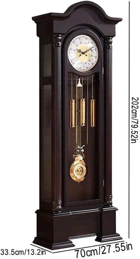 ساعت ایستاده Hhmmei2024-23، ساعت رومیزی چوبی، تقلید دنده مکانیکی، بی صدا، منحصر به فرد، وینتیج، دکوراسیون منزل، تزئینات ساعت برای دکوراسیون اتاق خواب