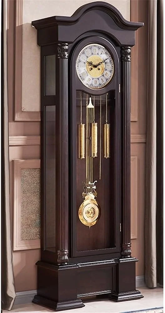 ساعت ایستاده Hhmmei2024-23، ساعت رومیزی چوبی، تقلید دنده مکانیکی، بی صدا، منحصر به فرد، وینتیج، دکوراسیون منزل، تزئینات ساعت برای دکوراسیون اتاق خواب