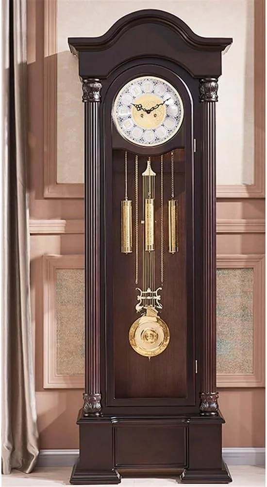 ساعت ایستاده Hhmmei2024-23، ساعت رومیزی چوبی، تقلید دنده مکانیکی بی صدا، منحصر به فرد و قدیمی، دکوراسیون منزل، تزئینات ساعت برای دکوراسیون اتاق خواب