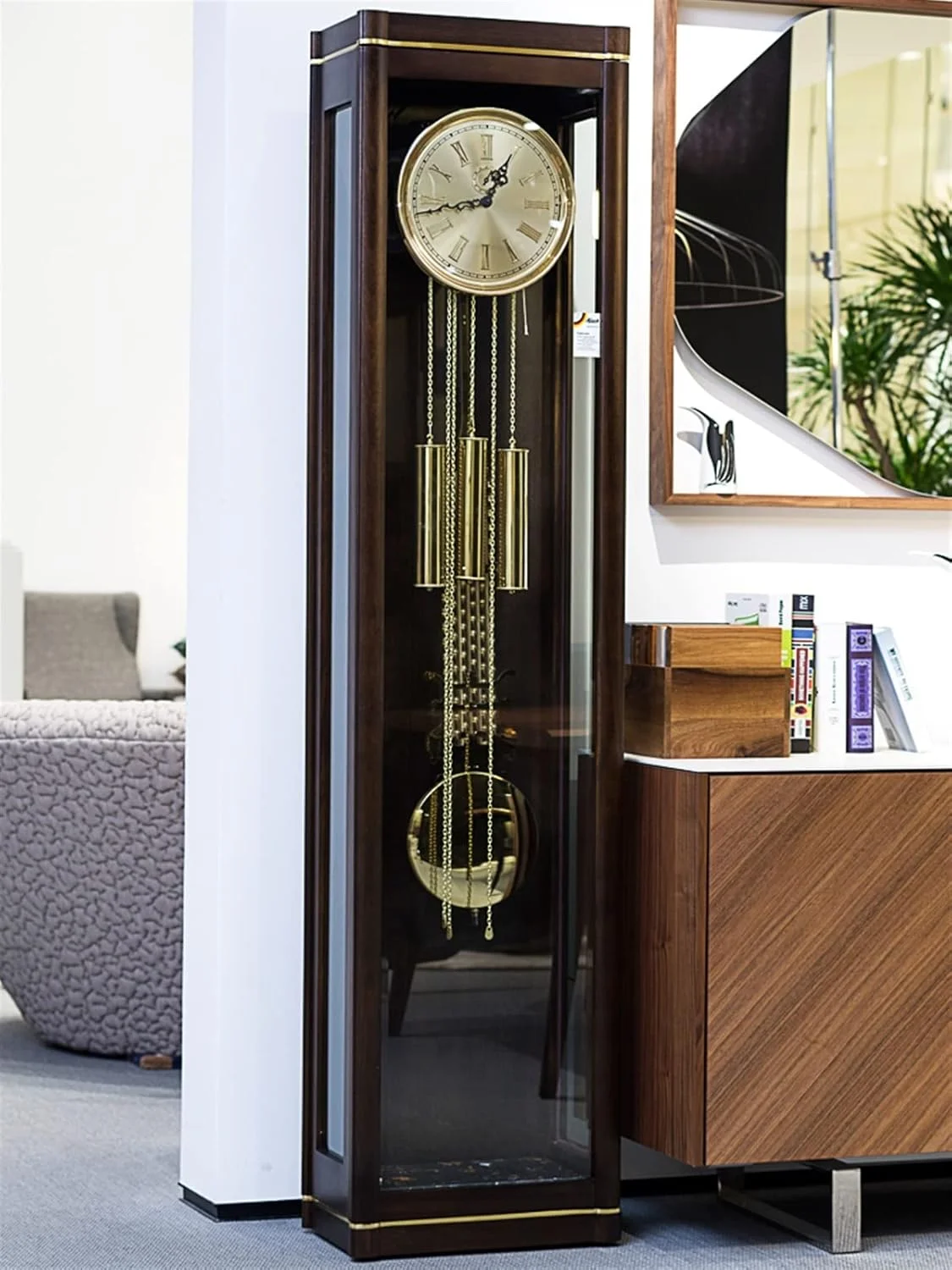 ساعت ایستاده Hhmmei2024-23، ساعت ایستاده رترو برای اتاق نشیمن، ساعت رومیزی مکانیکی مدرن، ساده و شیک برای دکوراسیون منزل