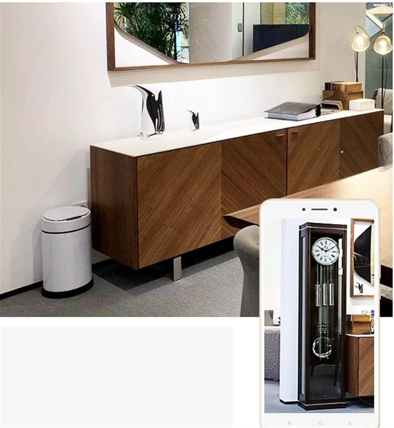 ساعت ایستاده Hhmmei2024-23، ساعت ایستاده رترو برای اتاق نشیمن، ساعت رومیزی مکانیکی مدرن، ساده و شیک برای دکوراسیون منزل
