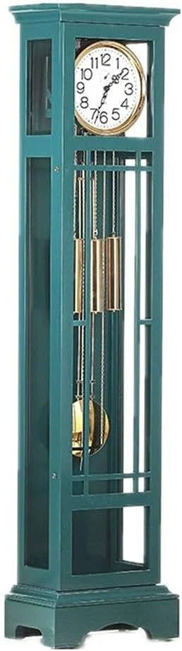 ساعت پدربزرگ Lijiaxiuyc-101، ساعت ایستاده چوبی سبز، ساعت پدربزرگ رترو، ساعت ایستاده زمینی، ساعت ایستاده کوچک اتاق نشیمن، ساعت رترو خانگی، ساعت سالن