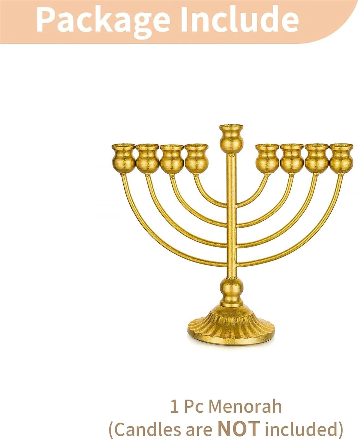 منورا هانوکا 9 شاخه NUPTIO: شمعدان طلایی برای دکوراسیون منورا های هانوکا کریسمس برای تزئینات میز و پنجره