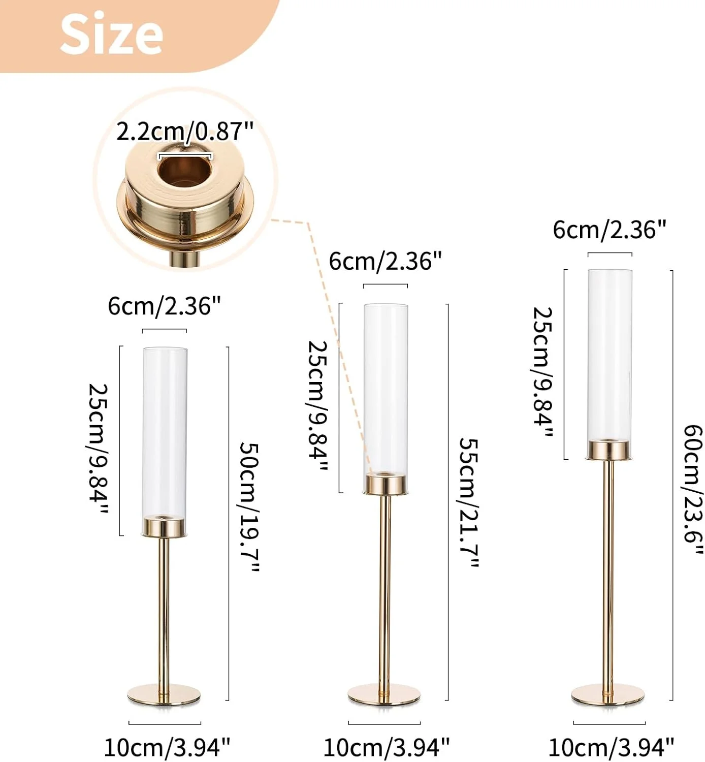 جاشمعی گردباد NUPTIO - 60 سانتی متر و 55 سانتی متر و 50 سانتی متر طلایی شمعدان شیشه ای استوانه ای بلند دکوری میز عروسی دکوری مهمانی فلزی 18 عددی جاشمعی گردباد NUPTIO - 60 سانتی متر و 55 سانتی متر و 50 سانتی متر طلایی شمعدان شیشه ای استوانه ای بلند دکوری میز عروسی دکوری مهمانی فلزی 18 عددی