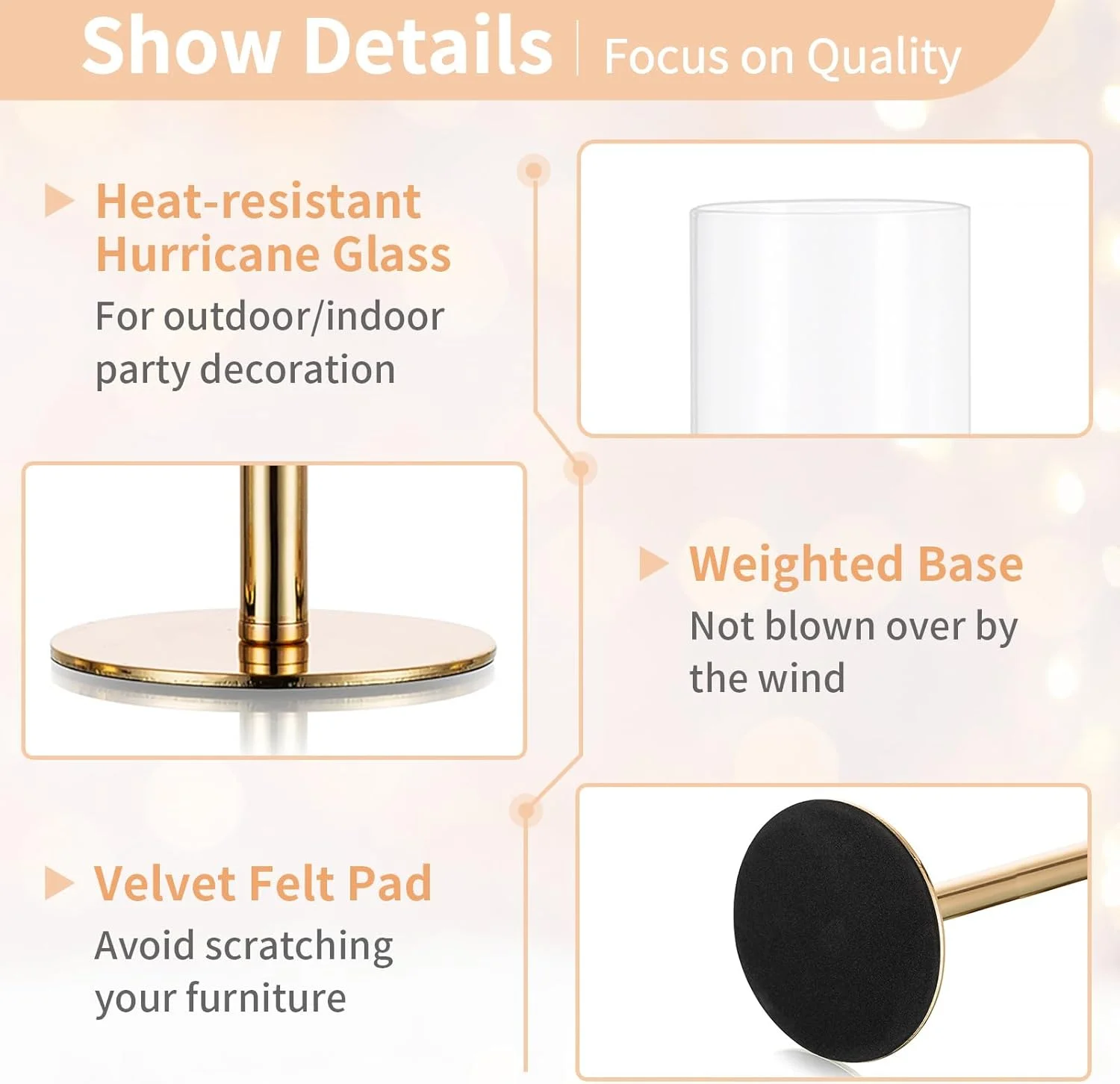 جاشمعی گردباد NUPTIO - 60 سانتی متر و 55 سانتی متر و 50 سانتی متر طلایی شمعدان شیشه ای استوانه ای بلند دکوری میز عروسی دکوری مهمانی فلزی 18 عددی جاشمعی گردباد NUPTIO - 60 سانتی متر و 55 سانتی متر و 50 سانتی متر طلایی شمعدان شیشه ای استوانه ای بلند دکوری میز عروسی دکوری مهمانی فلزی 18 عددی