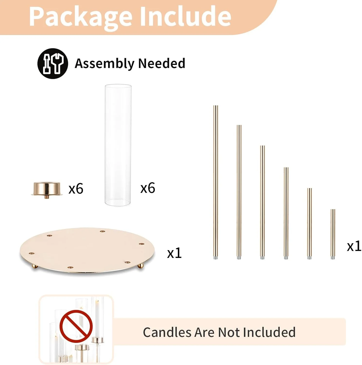 جاشمعی شیشه ای گردباد NUPTIO: شمعدان فلزی طلایی 6 شاخه با آستین استوانه ای شفاف قابل جابجایی، شمعدان های بلند 24 اینچی، نگهدارنده بزرگ مخروطی برای دکوراسیون میز عروسی در فضای باز جاشمعی شیشه ای گردباد NUPTIO: شمعدان فلزی طلایی 6 شاخه با آستین استوانه ای شفاف قابل جابجایی، شمعدان های بلند 24 اینچی، نگهدارنده بزرگ مخروطی برای دکوراسیون میز عروسی در فضای باز