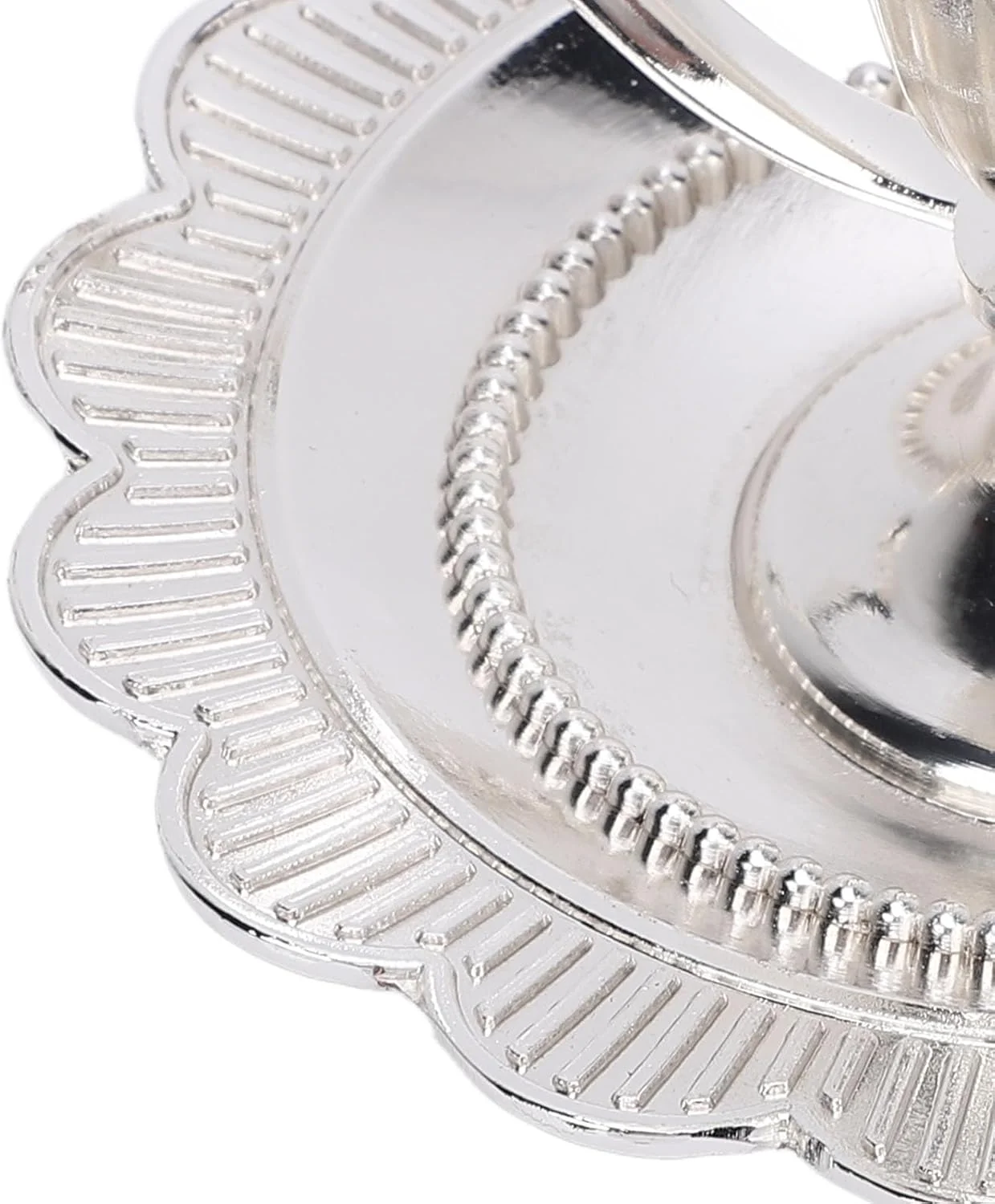 جاشمعی عتیقه، جاشمعی دستی آلیاژ روی به سبک اروپایی رترو، پایه شمعدان رومیزی | جاشمعی آنتیک | جاشمعی تکی برای خانه (نقره ای)