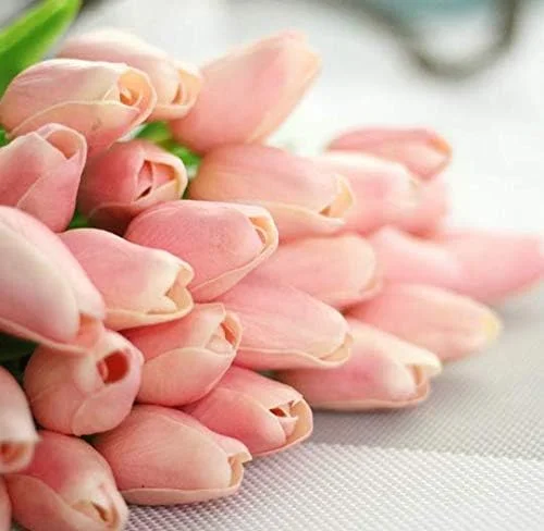 10 عدد گل لاله مصنوعی مینیاتوری (صورتی)