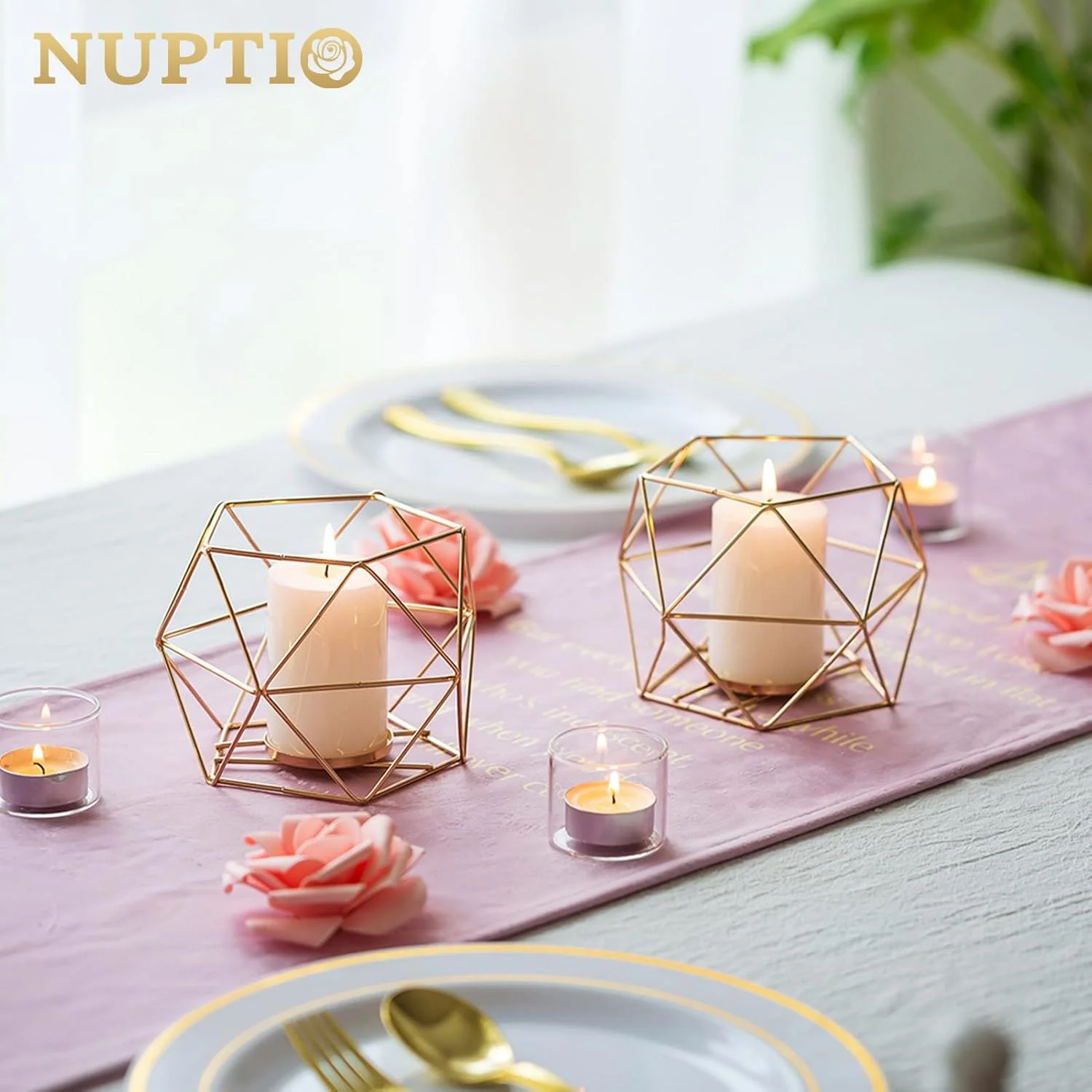 جاشمعی وارمر Nuptio - جاشمعی نذری برای شمع های وارمر و استوانه ای، پایه شمع طلایی هندسی برای دکور میز عروسی، پذیرایی، هدایای جشن تولد، دکوری های شومینه منزل، 6 عدد جاشمعی وارمر Nuptio - جاشمعی نذری برای شمع های وارمر و استوانه ای، پایه شمع طلایی هندسی برای دکور میز عروسی، پذیرایی، هدایای جشن تولد، دکوری های شومینه منزل، 6 عدد