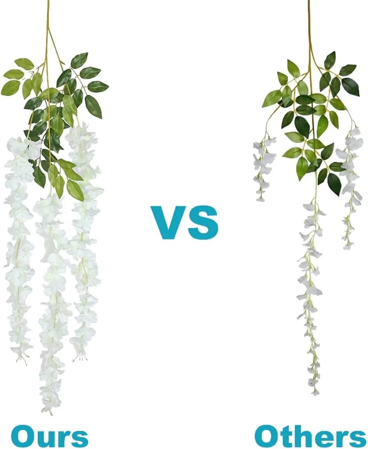 آرابست بسته 12 عددی / بوته گل مصنوعی گل ابریشم متراکم 45 اینچی، تاک آویزان برای مهمانی عروسی باغ فضای باز، دکوراسیون دیوار خانه (سفید) آرابست بسته 12 عددی / بوته گل مصنوعی گل ابریشم متراکم 45 اینچی، تاک آویزان برای مهمانی عروسی باغ فضای باز، دکوراسیون دیوار خانه (سفید)