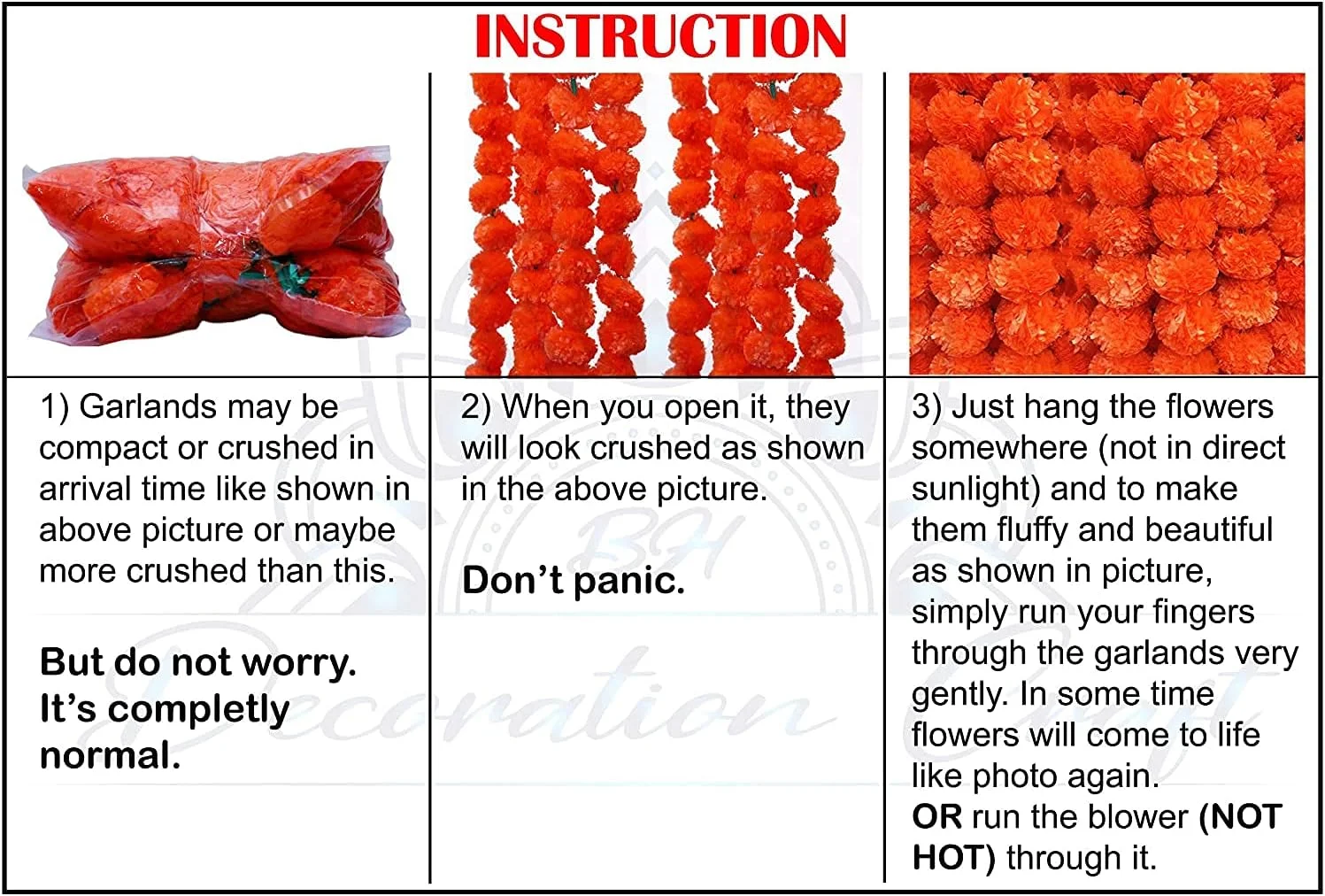 دسته گل گل همیشه بهار مصنوعی زرد 5 فوتی DECORATION CRAFT برای مهمانی ها، عروسی، دیوالی، مهندی، پوجا، جشنواره و دکوراسیون تم سنتی هندی، دکوراسیون منزل، پس زمینه های عکاسی، DIY