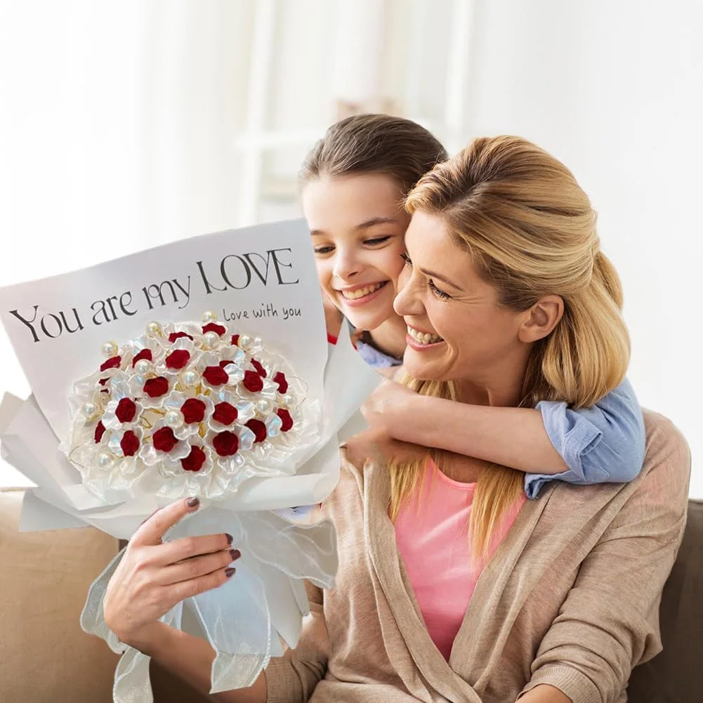 دسته گل رز مصنوعی Goodern با چراغ های LED، بسته DIY 33 گل رز شبیه سازی شده، دسته گل مرواریدی رز مصنوعی، هدیه صنایع دستی برای همسر مادر دوست دختر در روز ولنتاین، تولد، سالگرد - قرمز دسته گل رز مصنوعی Goodern با چراغ های LED، بسته DIY 33 گل رز شبیه سازی شده، دسته گل مرواریدی رز مصنوعی، هدیه صنایع دستی برای همسر مادر دوست دختر در روز ولنتاین، تولد، سالگرد - قرمز