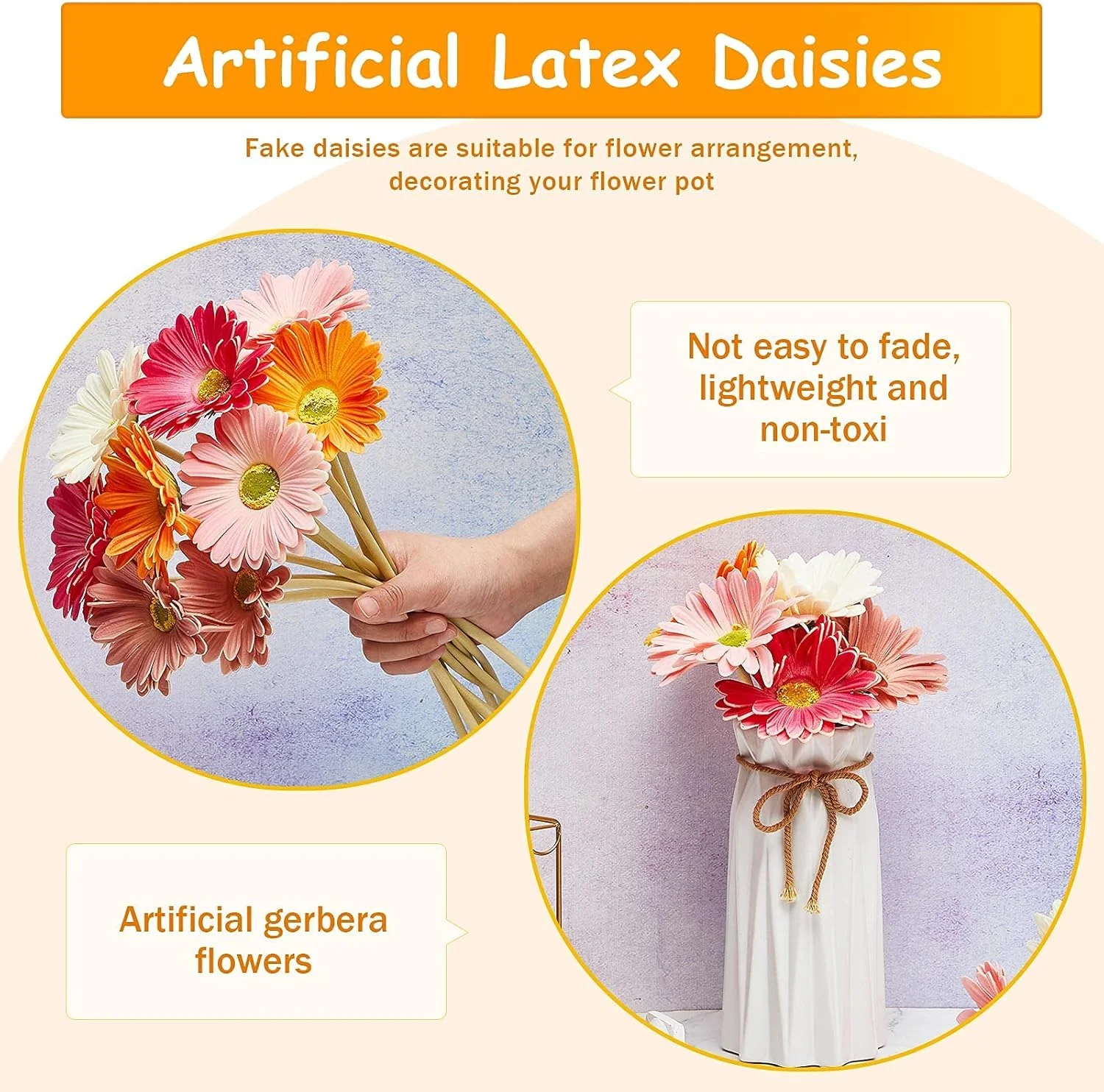 گل مصنوعی گل داوودی KASTWAVE، گل ژربرا، سبک INS، دکوراسیون منزل عروسی، گل مصنوعی (سفید، صورتی، زرد، نارنجی، رز، مرجانی، 12 عدد) گل مصنوعی گل داوودی KASTWAVE، گل ژربرا، سبک INS، دکوراسیون منزل عروسی، گل مصنوعی (سفید، صورتی، زرد، نارنجی، رز، مرجانی، 12 عدد)