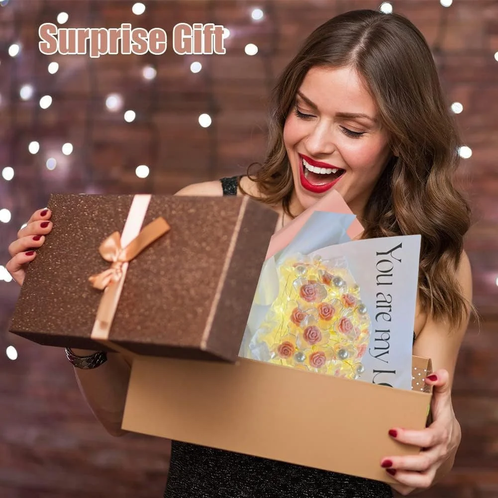 دسته گل رز مصنوعی Goodern با چراغ های LED، بسته DIY 33 گل رز شبیه سازی شده، دسته گل مرواریدی رز مصنوعی، هدیه صنایع دستی برای همسر مادر دوست دختر در روز ولنتاین، تولد، سالگرد - قرمز دسته گل رز مصنوعی Goodern با چراغ های LED، بسته DIY 33 گل رز شبیه سازی شده، دسته گل مرواریدی رز مصنوعی، هدیه صنایع دستی برای همسر مادر دوست دختر در روز ولنتاین، تولد، سالگرد - قرمز