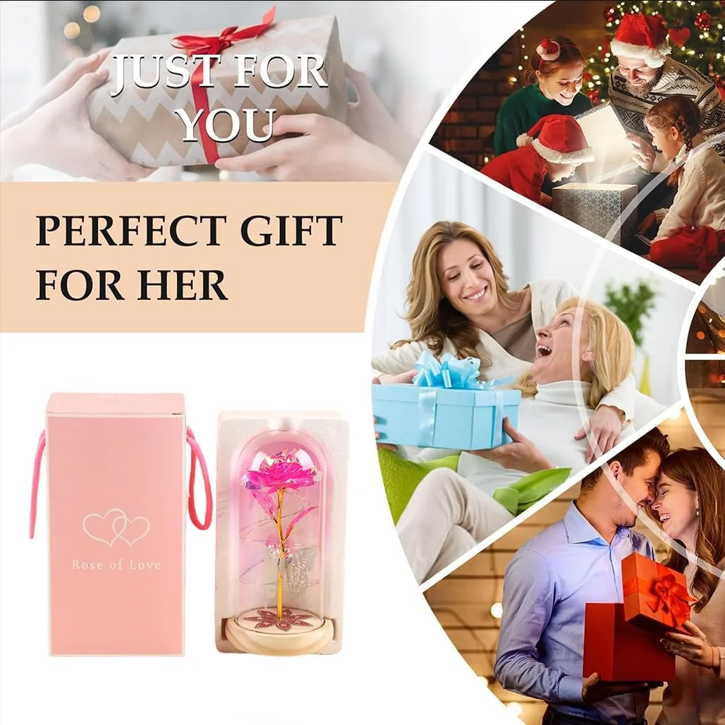 گل رز مصنوعی رنگارنگ گودرن، گل رز ابدی با نور LED در گنبد شیشه ای، گل کریستالی رز کهکشانی برای زنان، همسر، روز ولنتاین، روز مادر، تولد، دکوراسیون جشن عروسی - سفید گل رز مصنوعی رنگارنگ گودرن، گل رز ابدی با نور LED در گنبد شیشه ای، گل کریستالی رز کهکشانی برای زنان، همسر، روز ولنتاین، روز مادر، تولد، دکوراسیون جشن عروسی - سفید