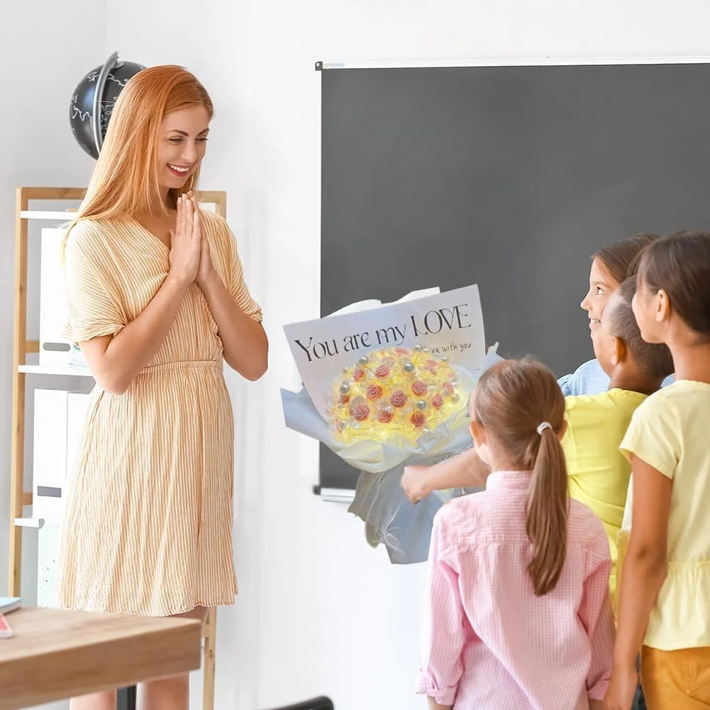 دسته گل رز مصنوعی Goodern با چراغ های LED، بسته DIY 33 گل رز شبیه سازی شده، دسته گل مرواریدی رز مصنوعی، هدیه صنایع دستی برای همسر مادر دوست دختر در روز ولنتاین، تولد، سالگرد - قرمز دسته گل رز مصنوعی Goodern با چراغ های LED، بسته DIY 33 گل رز شبیه سازی شده، دسته گل مرواریدی رز مصنوعی، هدیه صنایع دستی برای همسر مادر دوست دختر در روز ولنتاین، تولد، سالگرد - قرمز