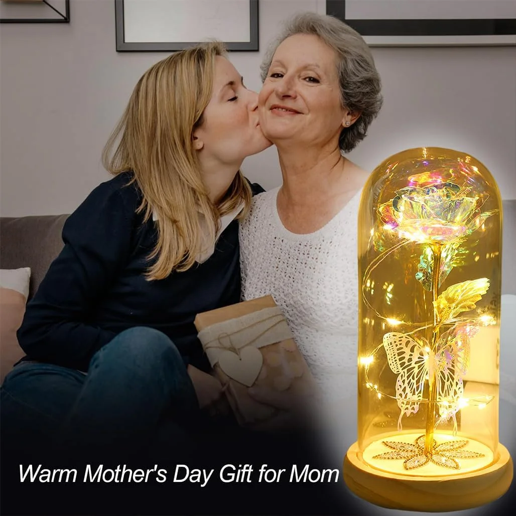 گل رز مصنوعی رنگارنگ گودرن، گل رز ابدی با نور LED در گنبد شیشه ای، گل کریستالی رز کهکشانی برای زنان، همسر، روز ولنتاین، روز مادر، تولد، دکوراسیون جشن عروسی - سفید گل رز مصنوعی رنگارنگ گودرن، گل رز ابدی با نور LED در گنبد شیشه ای، گل کریستالی رز کهکشانی برای زنان، همسر، روز ولنتاین، روز مادر، تولد، دکوراسیون جشن عروسی - سفید