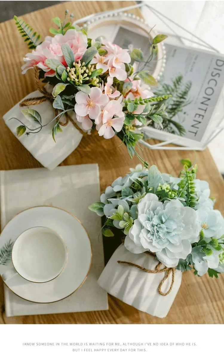 گلهای مصنوعی OOMYL، گل رز ابریشمی مصنوعی با گلدان سرامیکی، دکور دسته گل عروسی برای میز، خانه، دفتر، دکور کریسمس و سال نو (صورتی لیا) گلهای مصنوعی OOMYL، گل رز ابریشمی مصنوعی با گلدان سرامیکی، دکور دسته گل عروسی برای میز، خانه، دفتر، دکور کریسمس و سال نو (صورتی لیا)