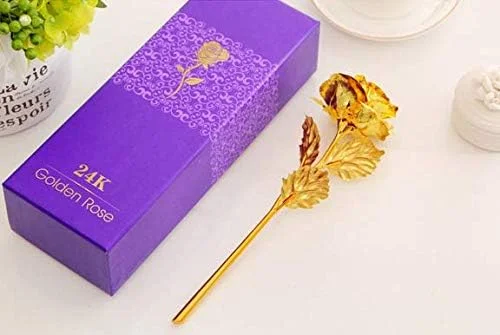 گل رز طلای 24 عیار، رز بزرگ با جعبه هدیه گل رز طلای 24 عیار، رز بزرگ با جعبه هدیه