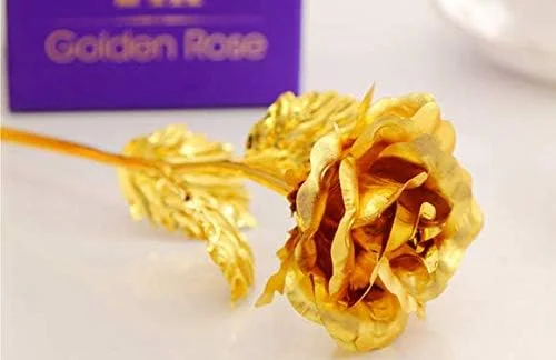 گل رز طلای 24 عیار، رز بزرگ با جعبه هدیه گل رز طلای 24 عیار، رز بزرگ با جعبه هدیه