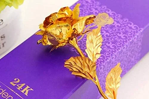 گل رز طلای 24 عیار، رز بزرگ با جعبه هدیه گل رز طلای 24 عیار، رز بزرگ با جعبه هدیه