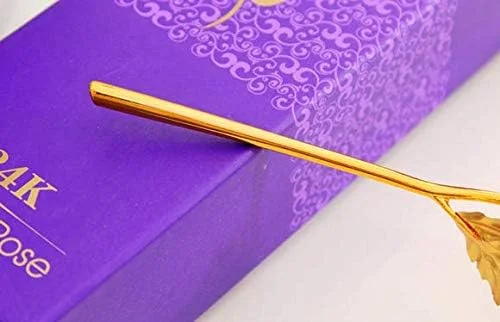 گل رز طلای 24 عیار، رز بزرگ با جعبه هدیه گل رز طلای 24 عیار، رز بزرگ با جعبه هدیه