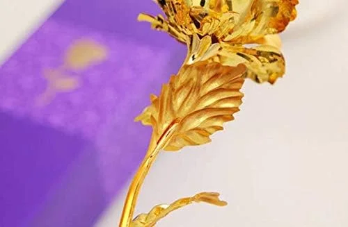 گل رز طلای 24 عیار، رز بزرگ با جعبه هدیه گل رز طلای 24 عیار، رز بزرگ با جعبه هدیه