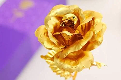 گل رز طلای 24 عیار، رز بزرگ با جعبه هدیه گل رز طلای 24 عیار، رز بزرگ با جعبه هدیه