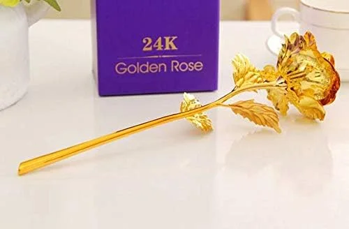 گل رز طلای 24 عیار، رز بزرگ با جعبه هدیه گل رز طلای 24 عیار، رز بزرگ با جعبه هدیه