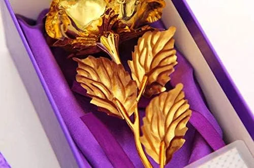 گل رز طلای 24 عیار، رز بزرگ با جعبه هدیه گل رز طلای 24 عیار، رز بزرگ با جعبه هدیه