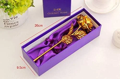 گل رز طلای 24 عیار، رز بزرگ با جعبه هدیه گل رز طلای 24 عیار، رز بزرگ با جعبه هدیه