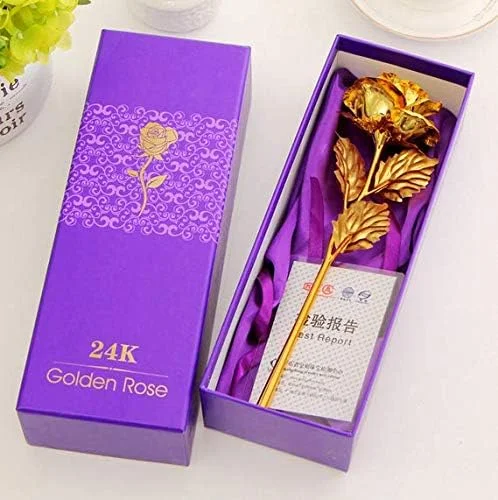 گل رز طلای 24 عیار، رز بزرگ با جعبه هدیه گل رز طلای 24 عیار، رز بزرگ با جعبه هدیه