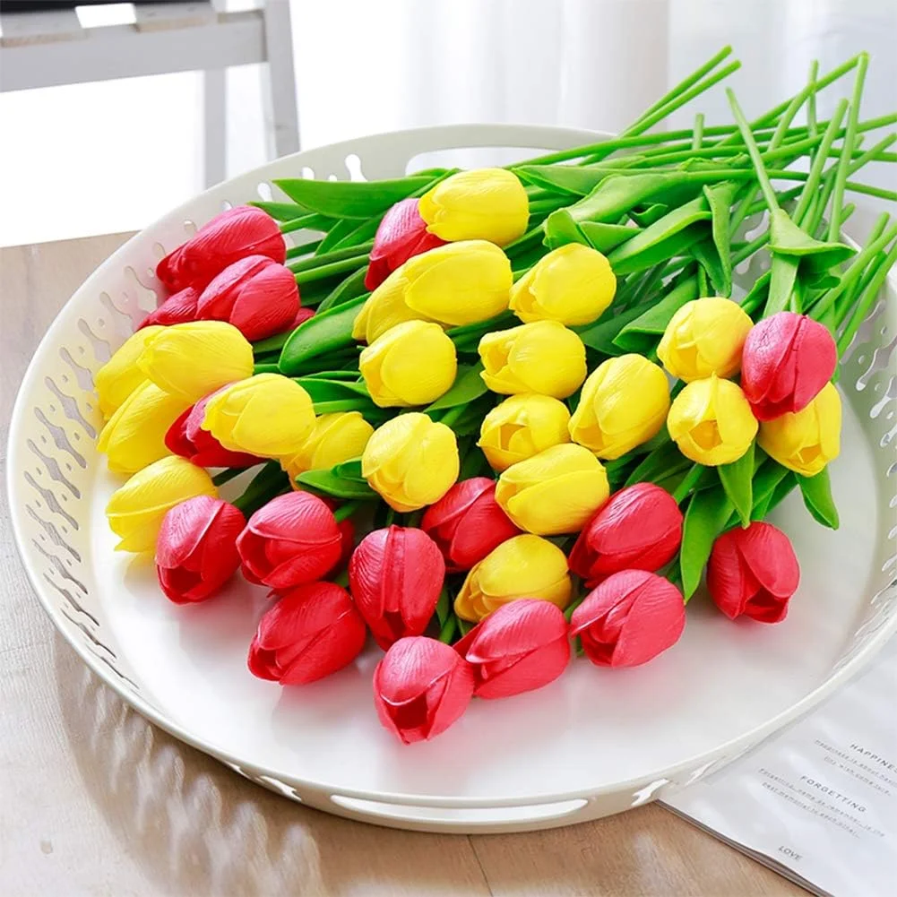 ویستارت 24 شاخه گل لاله مصنوعی چند رنگ، دسته گل لاله PU لمسی واقعی، مناسب برای دکوراسیون منزل، اتاق، دفتر، مهمانی، عروسی، ایده هدیه عالی برای روز مادر ویستارت 24 شاخه گل لاله مصنوعی چند رنگ، دسته گل لاله PU لمسی واقعی، مناسب برای دکوراسیون منزل، اتاق، دفتر، مهمانی، عروسی، ایده هدیه عالی برای روز مادر