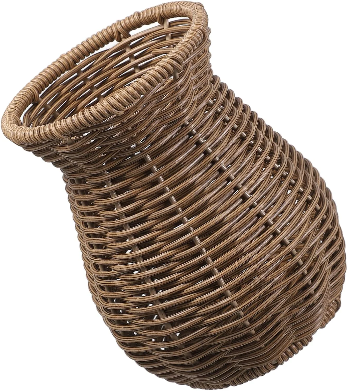 گلدان پلاستیکی حصیری قهوه ای تیره Cabilock، سبد گلدان، نگهدارنده تزئینی، گلدان بافته شده