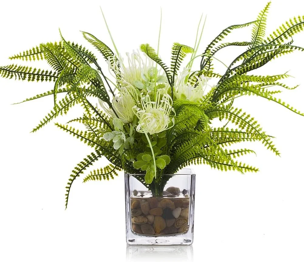 گلدان شیشه ای مکعبی ENOVA FLORAL، گلدان شیشه ای 6x6 اینچی برای کاشت گل، گلدان های شیشه ای مربعی شفاف، جاشمعی شناور، گلدان شیشه ای رومیزی برای تزیین میز عروسی، ست دکوراسیون منزل و دفتر کار، مجموعه 1 عددی