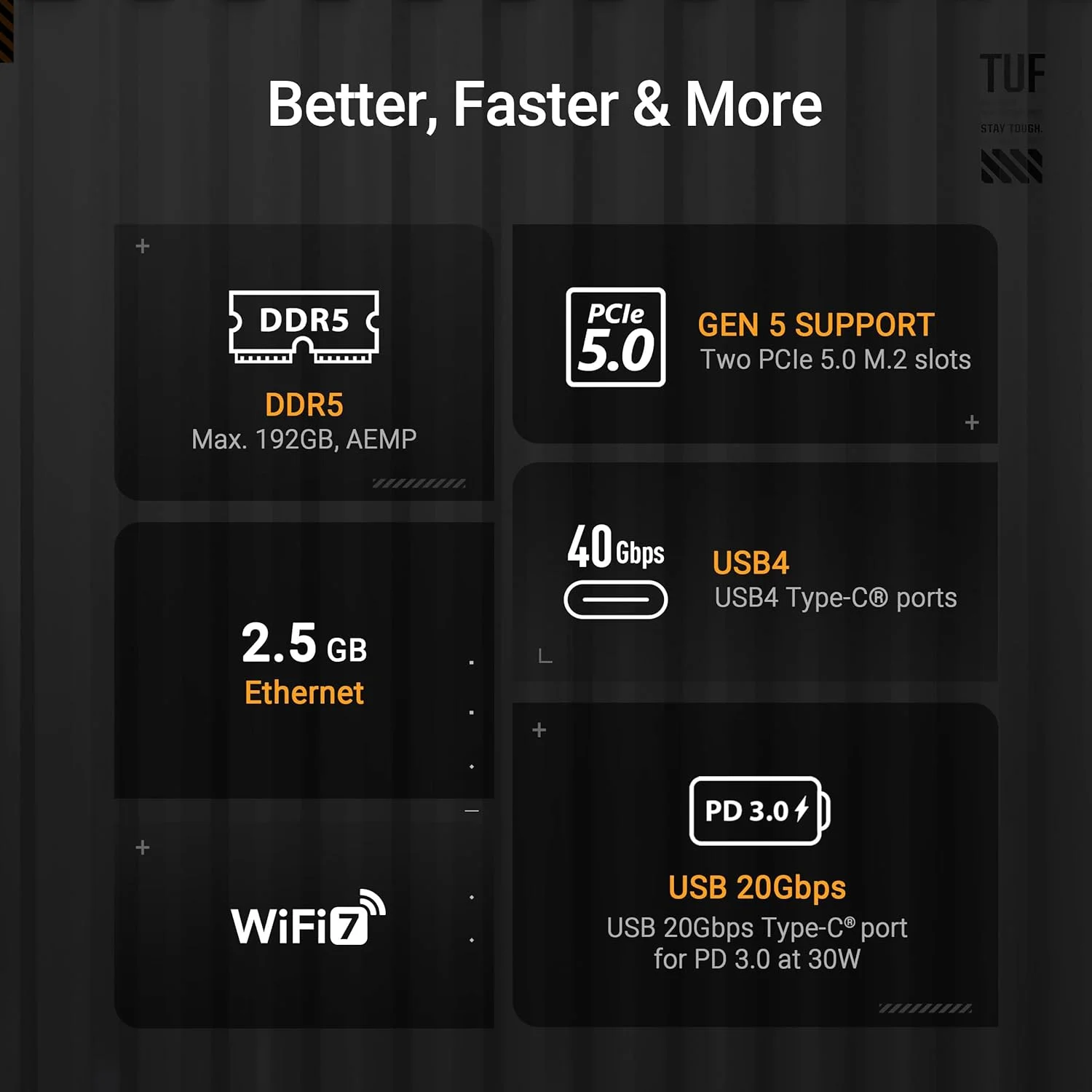 مادربرد گیمینگ ایسوس TUF X870-PLUS WIFI AMD X870 ATX: DDR5، PCIe 5.0، اترنت 2.5 گیگابیتی، HDMI، SATA 6 گیگابیت بر ثانیه، USB، Type C، صدای فراگیر 7.1 HD، Aura Sync، رام فلش 256 مگابیتی - مشکی مادربرد گیمینگ ایسوس TUF X870-PLUS WIFI AMD X870 ATX: DDR5، PCIe 5.0، اترنت 2.5 گیگابیتی، HDMI، SATA 6 گیگابیت بر ثانیه، USB، Type C، صدای فراگیر 7.1 HD، Aura Sync، رام فلش 256 مگابیتی - مشکی