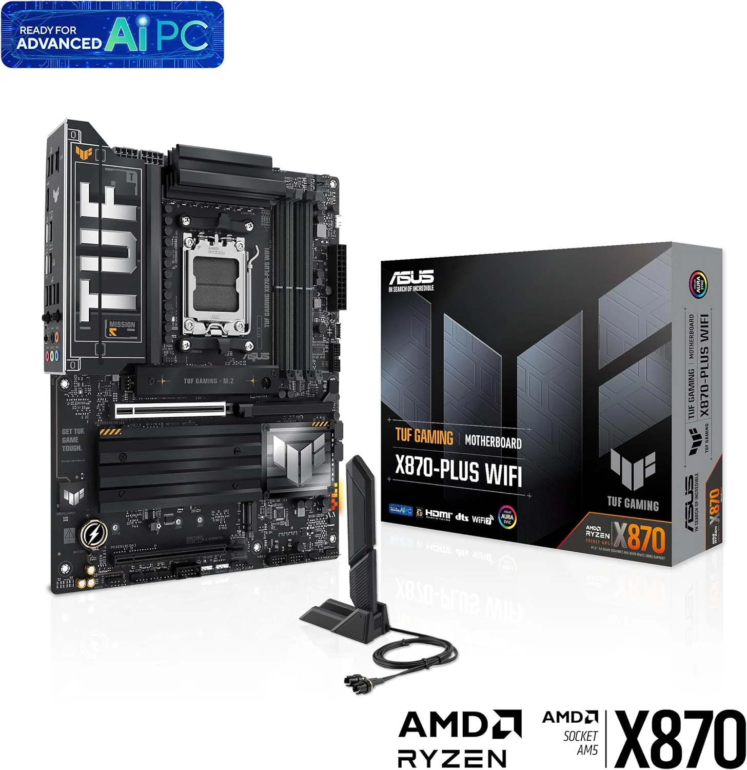 مادربرد گیمینگ ایسوس TUF X870-PLUS WIFI AMD X870 ATX: DDR5، PCIe 5.0، اترنت 2.5 گیگابیتی، HDMI، SATA 6 گیگابیت بر ثانیه، USB، Type C، صدای فراگیر 7.1 HD، Aura Sync، رام فلش 256 مگابیتی - مشکی مادربرد گیمینگ ایسوس TUF X870-PLUS WIFI AMD X870 ATX: DDR5، PCIe 5.0، اترنت 2.5 گیگابیتی، HDMI، SATA 6 گیگابیت بر ثانیه، USB، Type C، صدای فراگیر 7.1 HD، Aura Sync، رام فلش 256 مگابیتی - مشکی