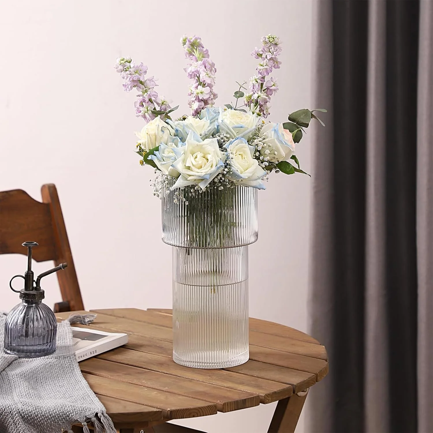 گلدان شیشه ای Jaffiust، گلدان های شیشه ای کوچک برای تزئین گل عروسی، گلدان های گل شیشه ای مینی وینتیج با طراحی رشته ای و اشکال منحصر به فرد مختلف برای دکوراسیون میز گل در خانه