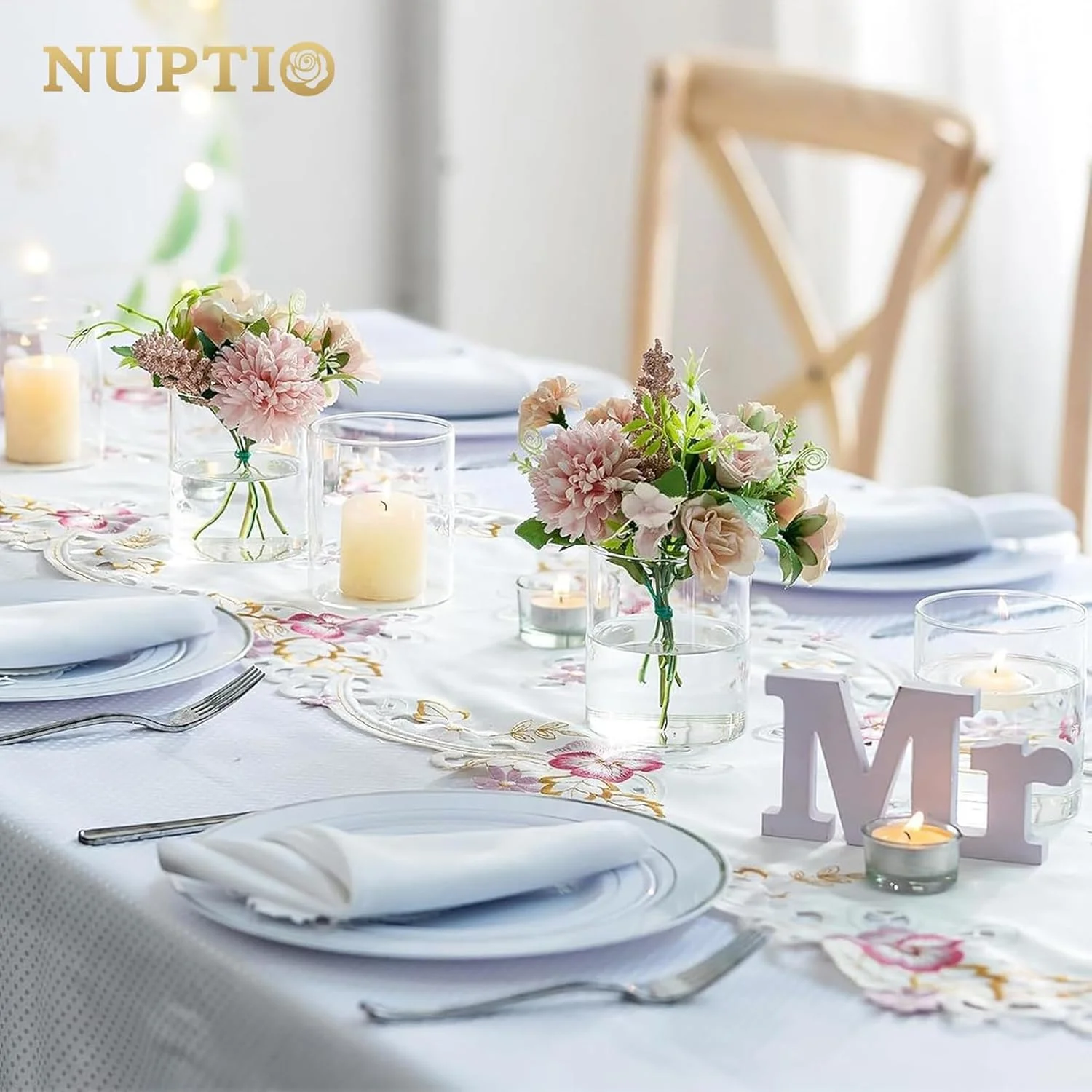 گلدان شیشه ای استوانه ای شفاف NUPTIO: 10 * 8.5 سانتی متر، گلدان شیشه ای مدرن کوچک شناور برای گل و غنچه - قطعات تزئینی برای میز اتاق نشیمن منزل، دفتر کار، ست 6 عددی