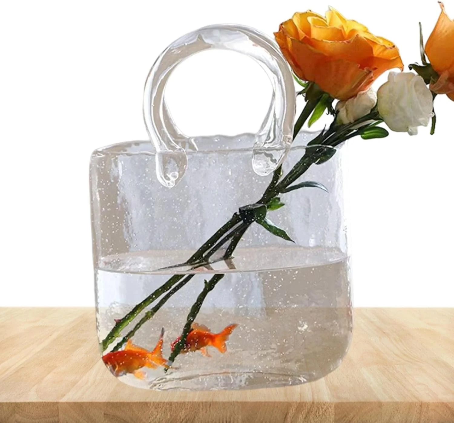 گلدان شیشه ای شفاف طرح دار | گلدان های شیشه ای تنگ ماهی دست ساز، گلدان گل طرح دار، آکواریوم ماهی منحصر به فرد برای عروسی منزل