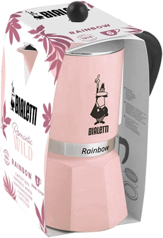 قهوه ساز موکاپات بیالتی مدل Rainbow سایز 6 فنجان صورتی
