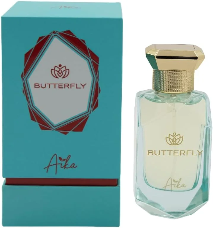 عطر زنانه آیکا مدل Butterfly حجم 80 میلی لیتر، عطر ماندگار برای بدن و مو، عطر بدون الکل با رایحه چرم ادویه دار، نارنج تلخ و چوب عنبر با نت های عمیق چوبی