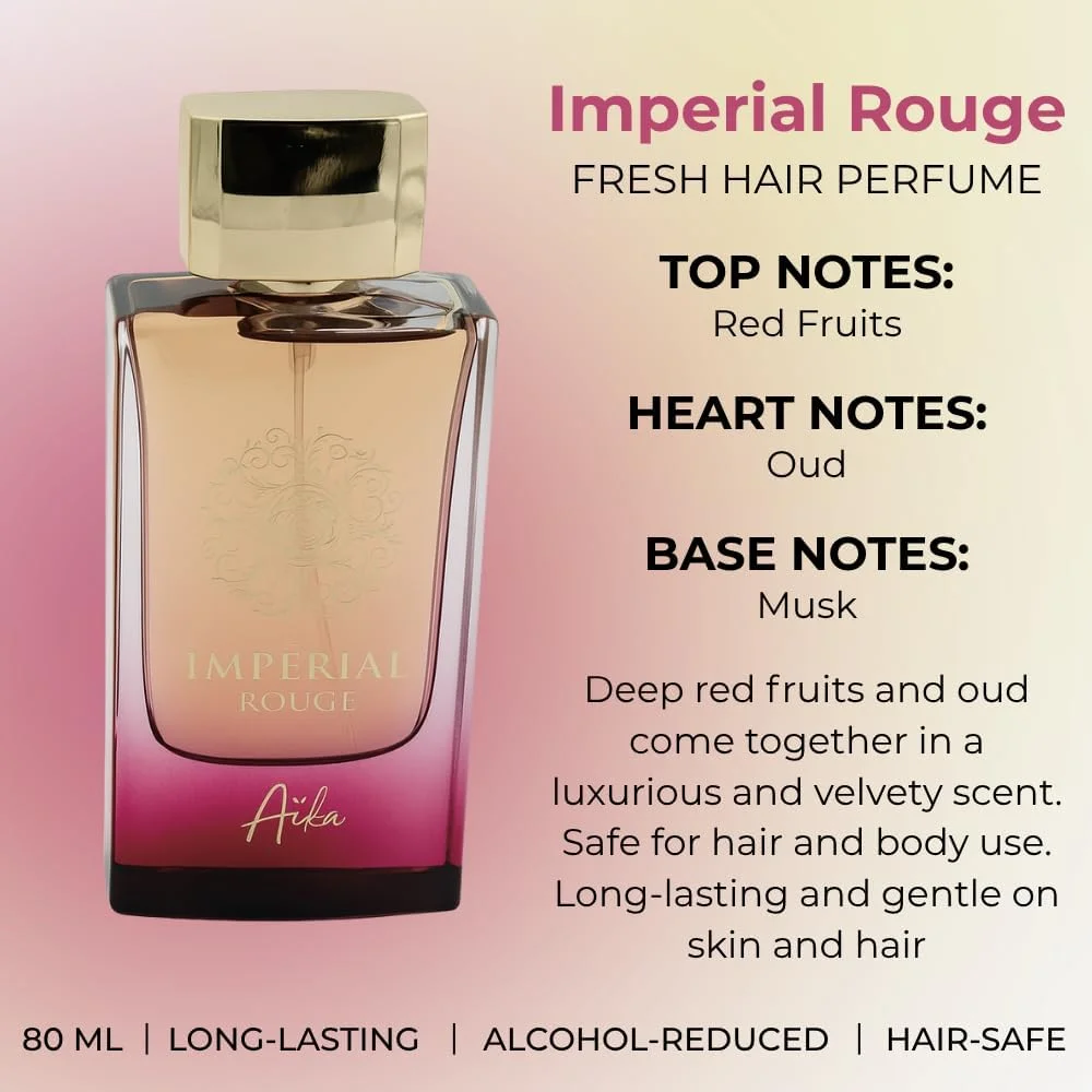 عطر زنانه آیکا مدل Imperial Rouge حجم 80 میلی لیتر، عطر ماندگار برای بدن و مو، عطر بدون الکل با رایحه زعفران، گل رز و چوب عنبر، ترکیبی از رایحه گل و ادویه عطر زنانه آیکا مدل Imperial Rouge حجم 80 میلی لیتر، عطر ماندگار برای بدن و مو، عطر بدون الکل با رایحه زعفران، گل رز و چوب عنبر، ترکیبی از رایحه گل و ادویه