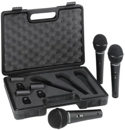 میکروفون های داینامیک کاردیوئید وکال و ساز Behringer 3 عددی، مشکی
