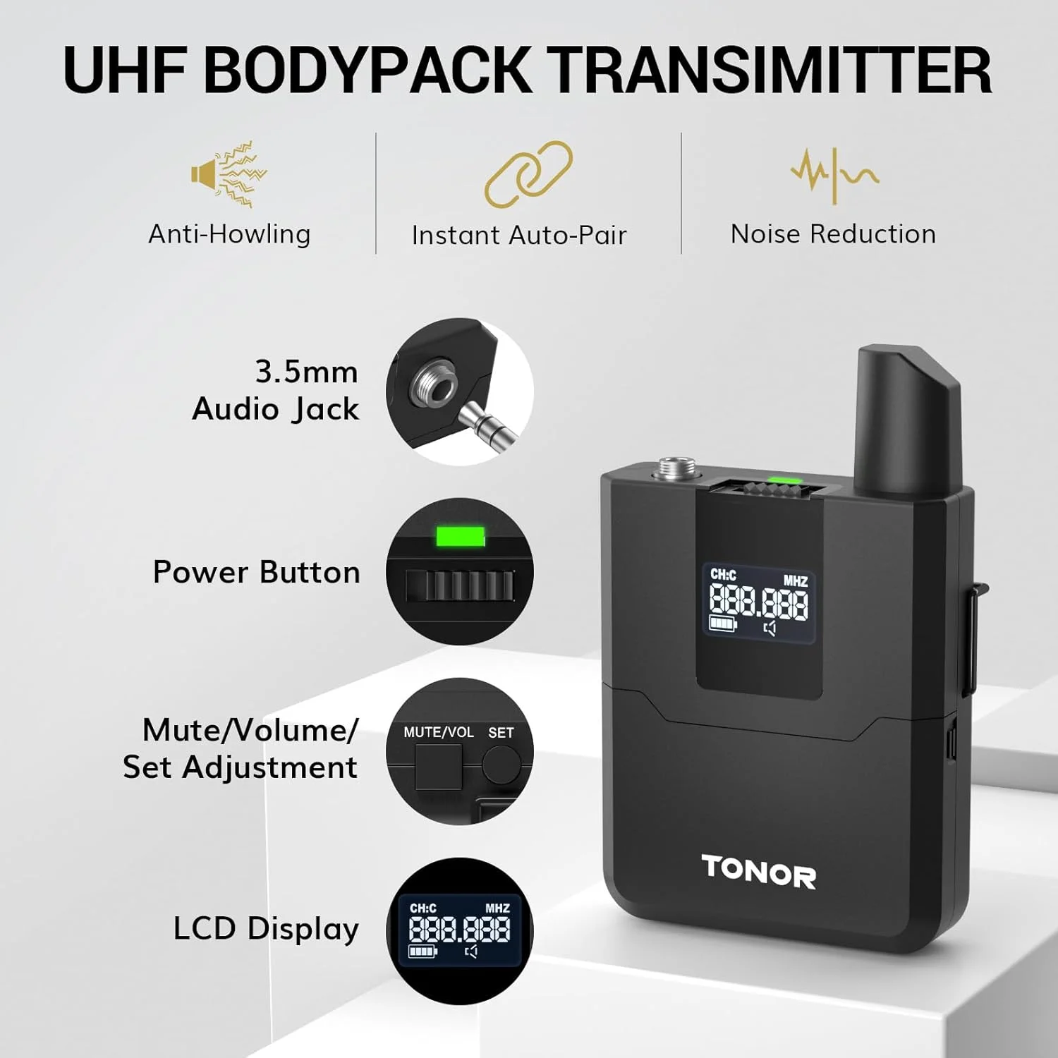 سیستم میکروفون بی سیم TONOR با 8x12 کانال میکروفون هدست/یقه ای، فرستنده بدنه، گیرنده، برد 295 فوت UHF برای کنفرانس کلیسا، اجرای آواز، کارائوکه، میکسر بلندگوی PA سیستم میکروفون بی سیم TONOR با 8x12 کانال میکروفون هدست/یقه ای، فرستنده بدنه، گیرنده، برد 295 فوت UHF برای کنفرانس کلیسا، اجرای آواز، کارائوکه، میکسر بلندگوی PA