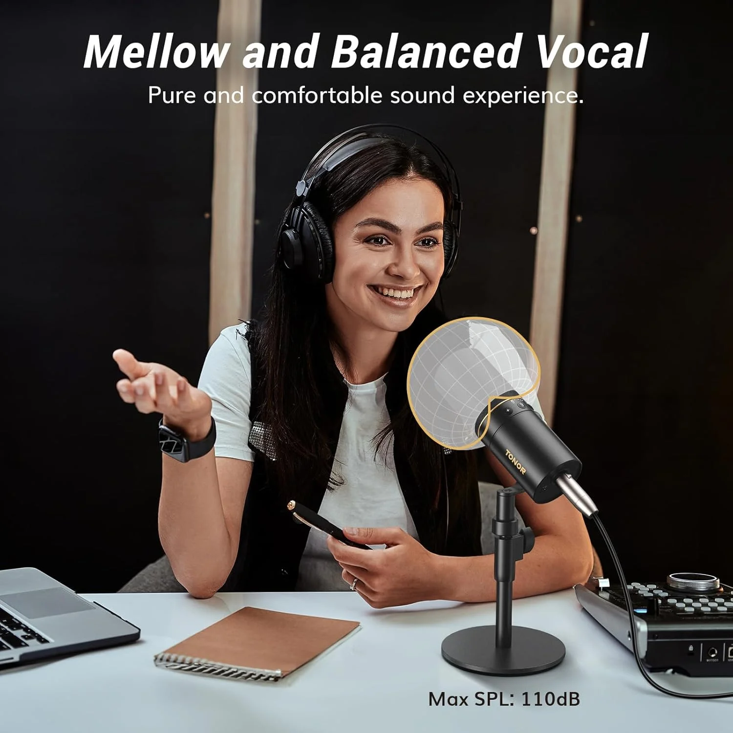 میکروفون دینامیک TONOR مدل TD520، میکروفون گیمینگ USB/XLR برای کامپیوتر، همراه با پایه رومیزی برای ضبط پادکست، پخش زنده، یوتیوب، خوانندگی، میکروفون استودیویی با دکمه قطع سریع صدا و جک هدفون میکروفون دینامیک TONOR مدل TD520، میکروفون گیمینگ USB/XLR برای کامپیوتر، همراه با پایه رومیزی برای ضبط پادکست، پخش زنده، یوتیوب، خوانندگی، میکروفون استودیویی با دکمه قطع سریع صدا و جک هدفون