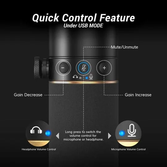 میکروفون دینامیک TONOR، میکروفون USB/XLR برای پادکست، ضبط صدا، پخش زنده و بازی، میکروفون استودیویی کاردیوید XLR برای موسیقی و صداگذاری با قطع صدای سریع، خروجی هدفون، کنترل صدا مدل TD510 میکروفون دینامیک TONOR، میکروفون USB/XLR برای پادکست، ضبط صدا، پخش زنده و بازی، میکروفون استودیویی کاردیوید XLR برای موسیقی و صداگذاری با قطع صدای سریع، خروجی هدفون، کنترل صدا مدل TD510