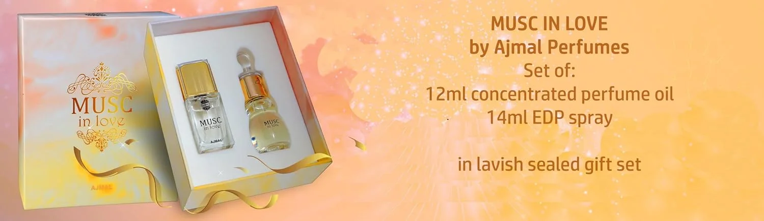 عطر اجمل Musc in love از اجمل پرفیومز - عطر مردانه و زنانه - ادو پرفیوم 14 میلی لیتر و روغن عطر 12 میلی لیتر