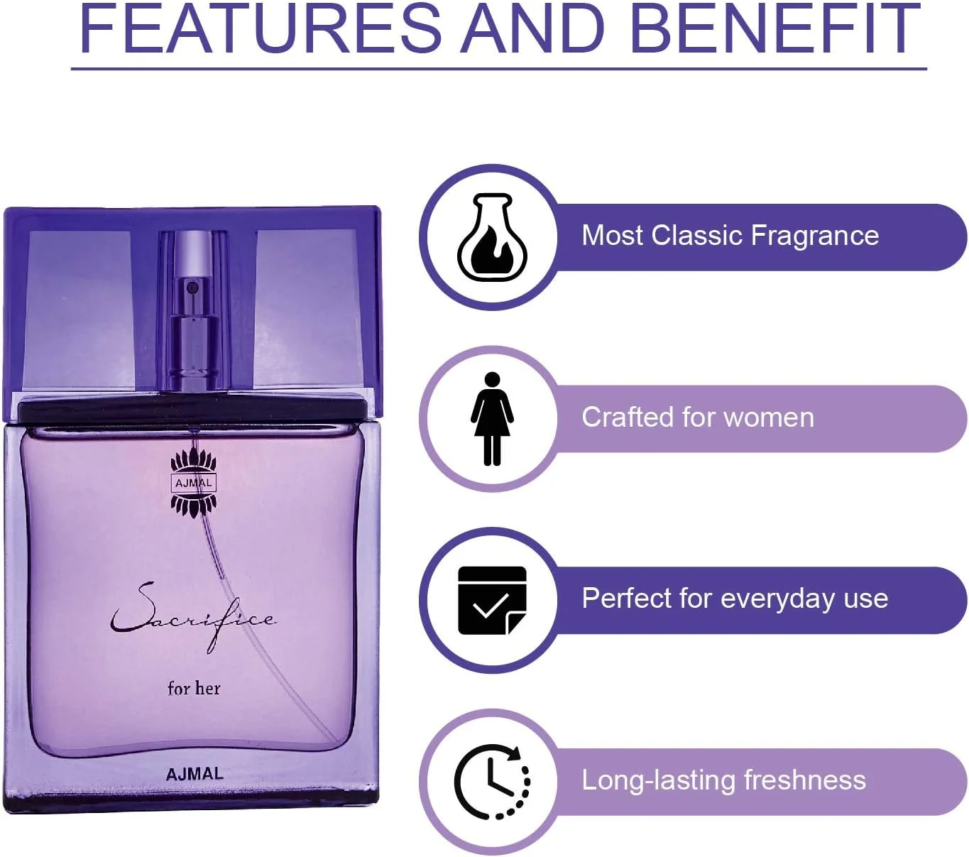 عطر اسپری زنانه ای‌جی‌ام‌ال Aurum Edp با رایحه میوه‌ای و گلی 75 میلی‌لیتر و عطر زنانه Sacrifice For Her Edp با رایحه گلی و مشکی 50 میلی‌لیتر