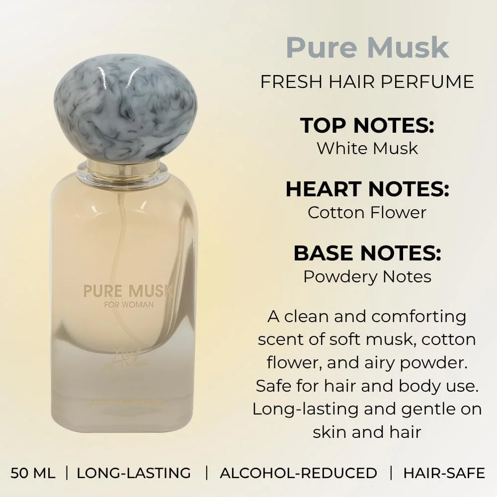 عطر زنانه آیکا مدل Pure Musk حجم 50 میلی لیتر، عطر ماندگار برای بدن و مو، عطر بدون الکل با رایحه مشک سفید، پودر نرم و رایحه های تمیز عطر زنانه آیکا مدل Pure Musk حجم 50 میلی لیتر، عطر ماندگار برای بدن و مو، عطر بدون الکل با رایحه مشک سفید، پودر نرم و رایحه های تمیز